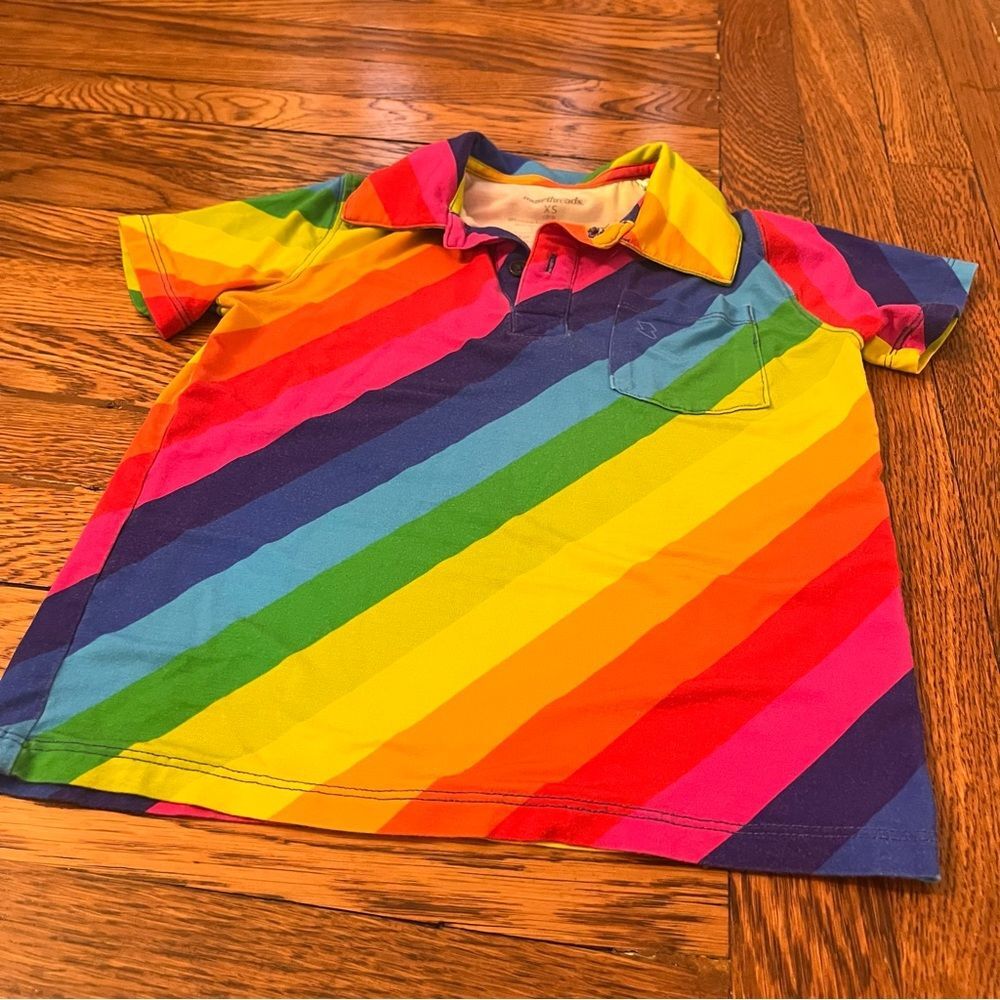 Rainbow Striped Kids Shirt - Picture 3 of 6